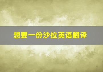 想要一份沙拉英语翻译