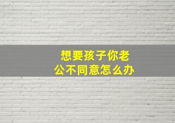 想要孩子你老公不同意怎么办