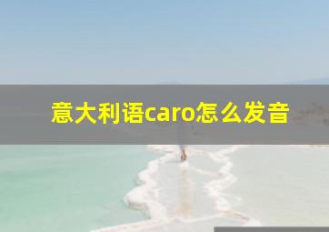 意大利语caro怎么发音