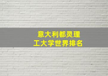 意大利都灵理工大学世界排名