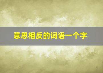 意思相反的词语一个字