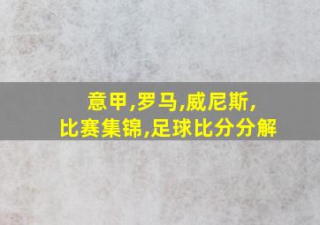 意甲,罗马,威尼斯,比赛集锦,足球比分分解