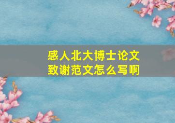 感人北大博士论文致谢范文怎么写啊