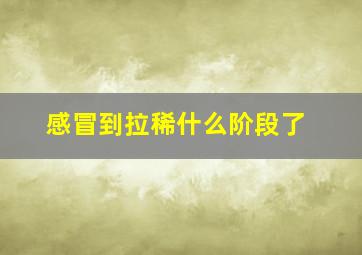 感冒到拉稀什么阶段了