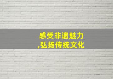 感受非遗魅力,弘扬传统文化