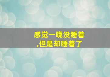 感觉一晚没睡着,但是却睡着了