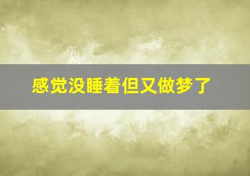 感觉没睡着但又做梦了