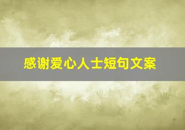 感谢爱心人士短句文案