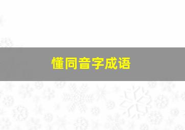 懂同音字成语