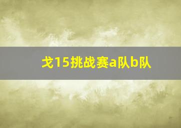 戈15挑战赛a队b队