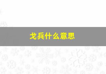 戈兵什么意思