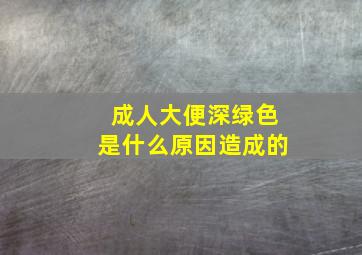 成人大便深绿色是什么原因造成的