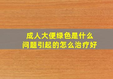 成人大便绿色是什么问题引起的怎么治疗好