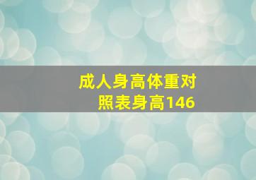 成人身高体重对照表身高146