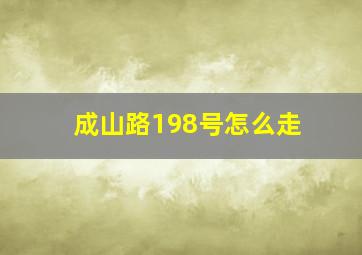 成山路198号怎么走