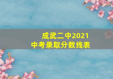 成武二中2021中考录取分数线表