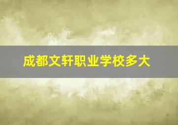 成都文轩职业学校多大