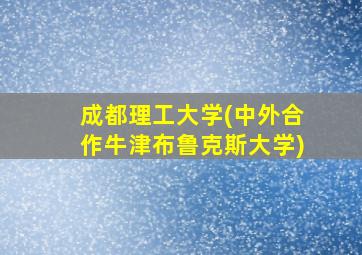 成都理工大学(中外合作牛津布鲁克斯大学)