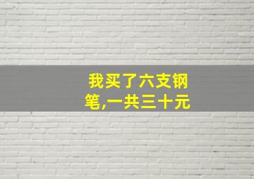 我买了六支钢笔,一共三十元