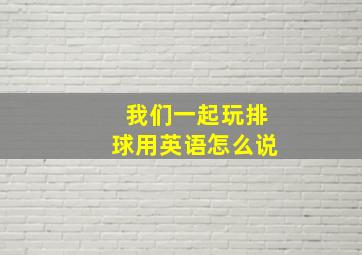 我们一起玩排球用英语怎么说