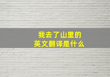 我去了山里的英文翻译是什么