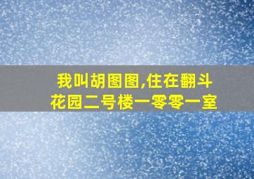 我叫胡图图,住在翻斗花园二号楼一零零一室