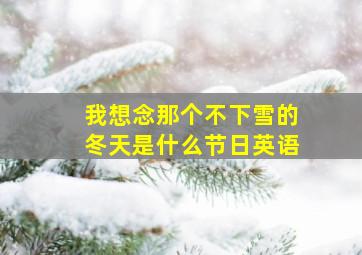 我想念那个不下雪的冬天是什么节日英语