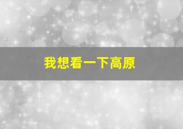 我想看一下高原