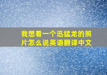 我想看一个迅猛龙的照片怎么说英语翻译中文