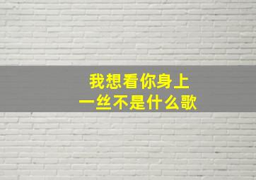 我想看你身上一丝不是什么歌