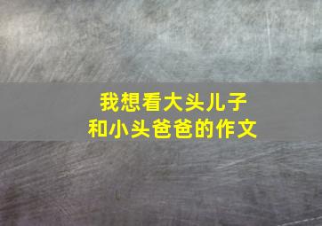 我想看大头儿子和小头爸爸的作文