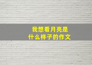 我想看月亮是什么样子的作文