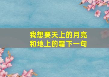 我想要天上的月亮和地上的霜下一句