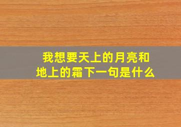 我想要天上的月亮和地上的霜下一句是什么