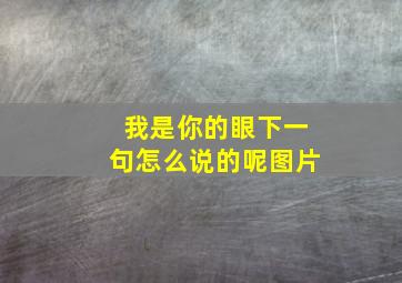 我是你的眼下一句怎么说的呢图片