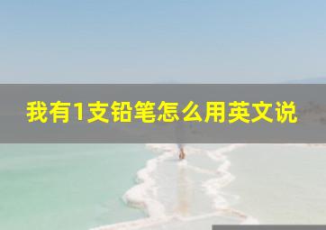 我有1支铅笔怎么用英文说