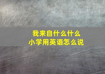 我来自什么什么小学用英语怎么说