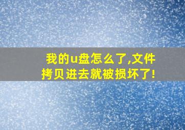 我的u盘怎么了,文件拷贝进去就被损坏了!