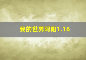 我的世界阿阳1.16