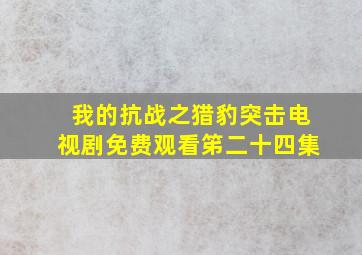 我的抗战之猎豹突击电视剧免费观看笫二十四集