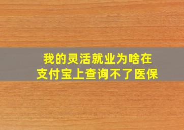 我的灵活就业为啥在支付宝上查询不了医保