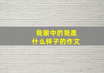 我眼中的我是什么样子的作文