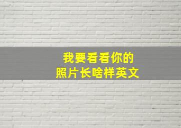 我要看看你的照片长啥样英文