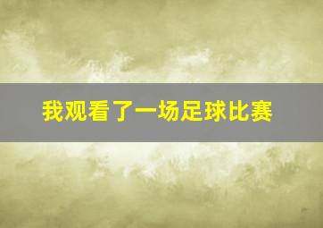 我观看了一场足球比赛