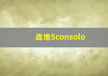 战地5consolo