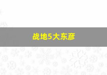 战地5大东彦