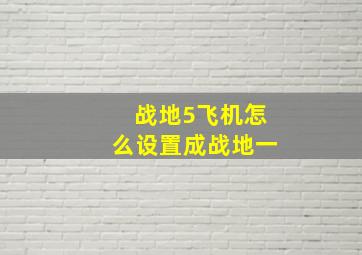 战地5飞机怎么设置成战地一