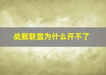 战舰联盟为什么开不了