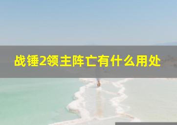 战锤2领主阵亡有什么用处