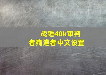 战锤40k审判者殉道者中文设置